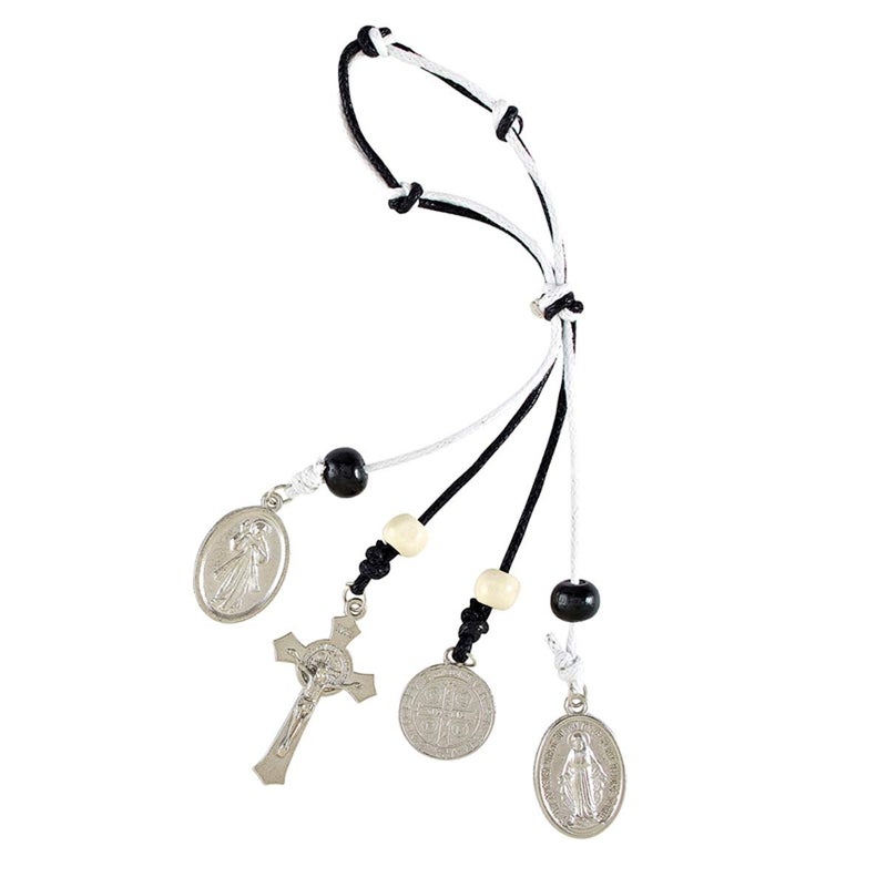 Autom Saint Benedict Door Hanger with Medals, Bless This Home Wall Decorations, Housewarming Gift Ideas, 6.5 Inches - Image 1